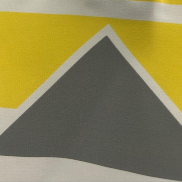 VTG Abstract Stripe Dolman Sleeve Midi Dress Yellow Grey Size 9 - Picture 6 of 9